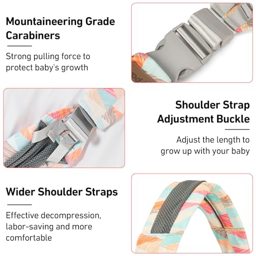 IULONEE Portable Breathable Baby Sling 3D Mesh Fabric Wrap Baby Carrier Adjustable Sling Easy Toddler Carrier Comfortable Baby Wrap Carrier Baby Carrier Wrap for Newborn Up to 3-36 Months (Colorful) - Image 3