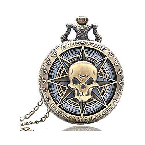 YWAWJ Montre de Poche, Steampunk Blue Pointer Balance Mécanique Squelette Squelette Poche Chaîne de la Chaîne Femmes Montre pour Femmes De Noël Délai de Noël Cadeau Cadeau de la fête des pères Cover