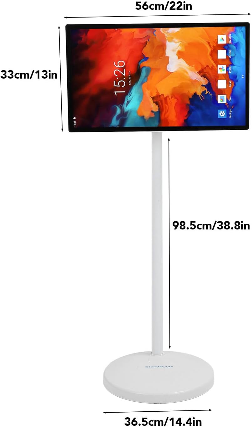 24 Inch Portable Monitor, Smart Touch Screen TV with Built in Battery, High Definition LCD Screen, Floor Standing Display Screen for Home (US Plug) - Image 2