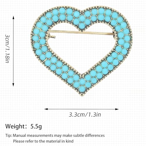 Image of Turquoise West Cowboy Oval Tear Drop Brooch Pin for Women Retro Brooches Pins Classic Fashion Jewelry Accessories Gift