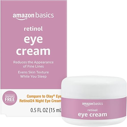 Amazon Basics Crema de ojos con retinol, sin fragancia, 0.5 onzas, 1 paquete