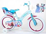 Kinderfahrrad Disney Frozen II - Die Eiskönigin 2 16 Zoll | Rücktrittbremse Korb Puppensitz + EXTRA Deko Zubehör Set Windrad und Fransen