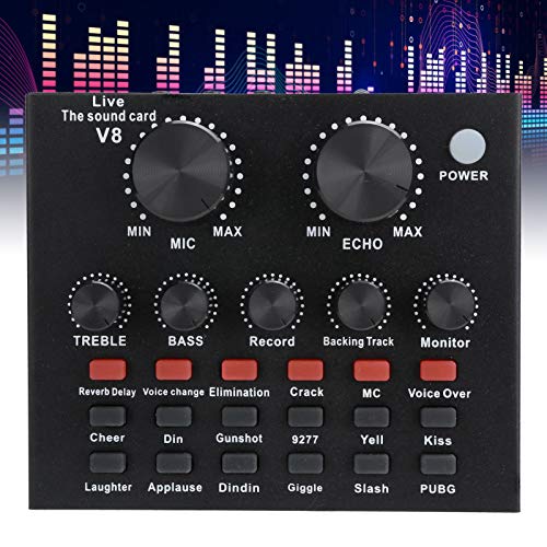 Scheda audio live, cambia voce Bluetooth portatile con più effetti sonori e microfono regolabile, mixer audio da gioco per cellulare, computer, auricolare, trasmissione dal vivo, canto, registrazione - 8