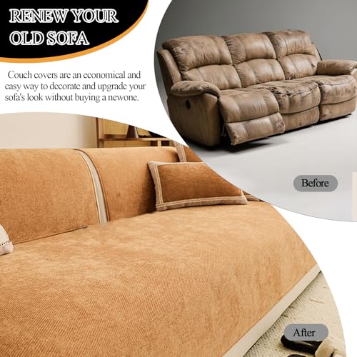 Housse de canapé antidérapante en silicone et chenille