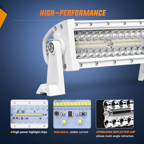Image of Nilight Marine LED Light Bar Navigation Lights 9.5 Inch White Spot Flood Combo Ponton Boat Deck Dock Lighting for Night Fishing T-top Stern Yacht Port Sailboat Trucks Tractors