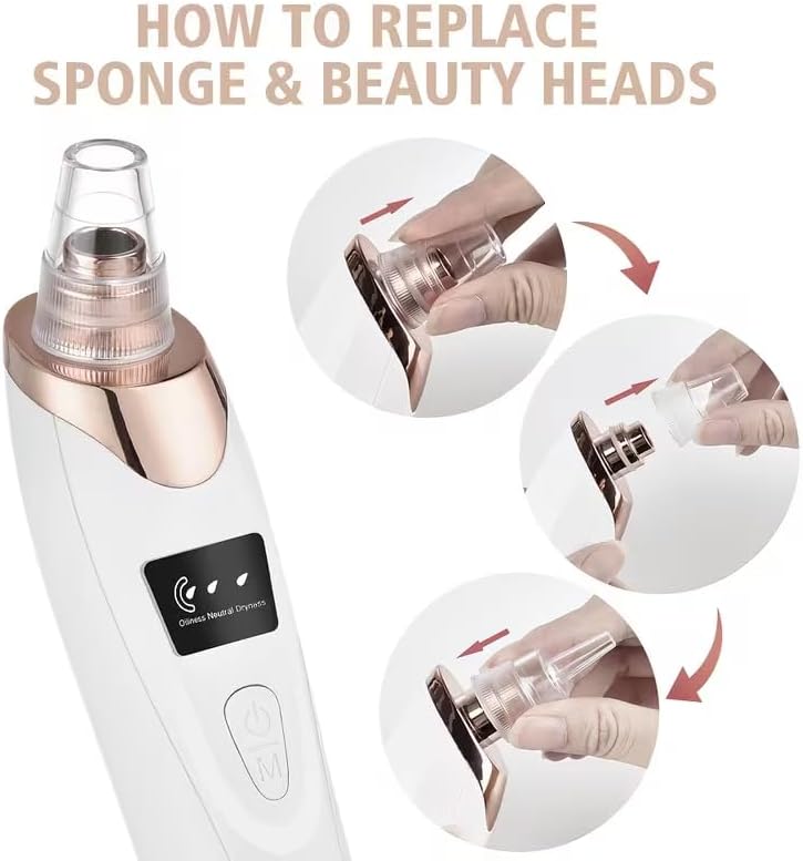Blackhead Remover Pore Vacuum, Professional Blackhead Extractor for Face with 3 Adjustable Suction Levels, USB Rechargeable Pore Cleaner, and 5 Interchangeable Probes, Birthday Holiday Gift