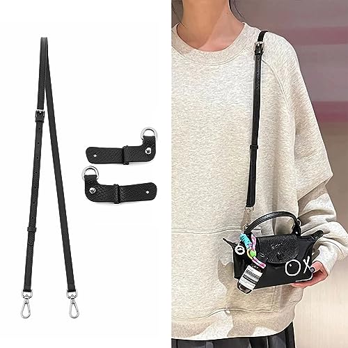 Image of Leather Purse Straps Replacement Shoulder Strap Leather Adjustable Crossbody Strap Suitable for Long champ Handbags