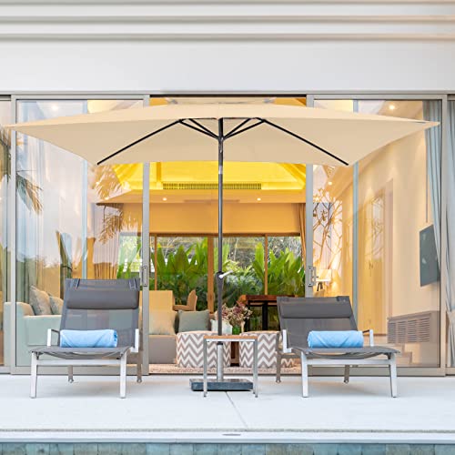 Pakarde 6.6X10Ft Rectangle Patio Umbrellas 2 Tiers Outdoor Table Umbrella With Push Button Tilt And Crank For Pool thumb #5