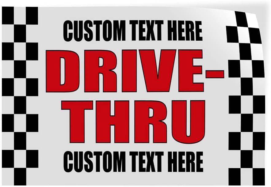 Decal Stickers Multiple Sizes Drive -Thru Outdoor Advertising Printing Industrial Vinyl Safety Sign Label Drive Thru Signage Design Only 36x24Inches