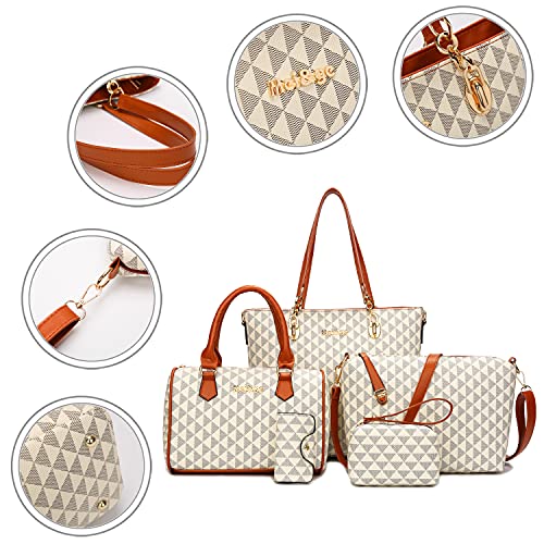 Image of 2E-youth Damen Geldbrsen und Handtaschen Set Tragetasche, Umhngetasche, 5e-triangle-beige, L
