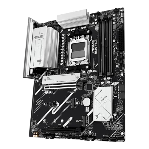ASUS Prime B850-PLUS-CSM - Carte mère AMD ATX, 8+2+1 Phases d’Alimentation, DDR5, PCIe 5.0, 3 emplacements M.2, Wi-FI 6E, Ethernet Realtek 2,5 Go, DisplayPort, HDMI, USB-A/USB-C 10 Gbits/s, Aura Sync