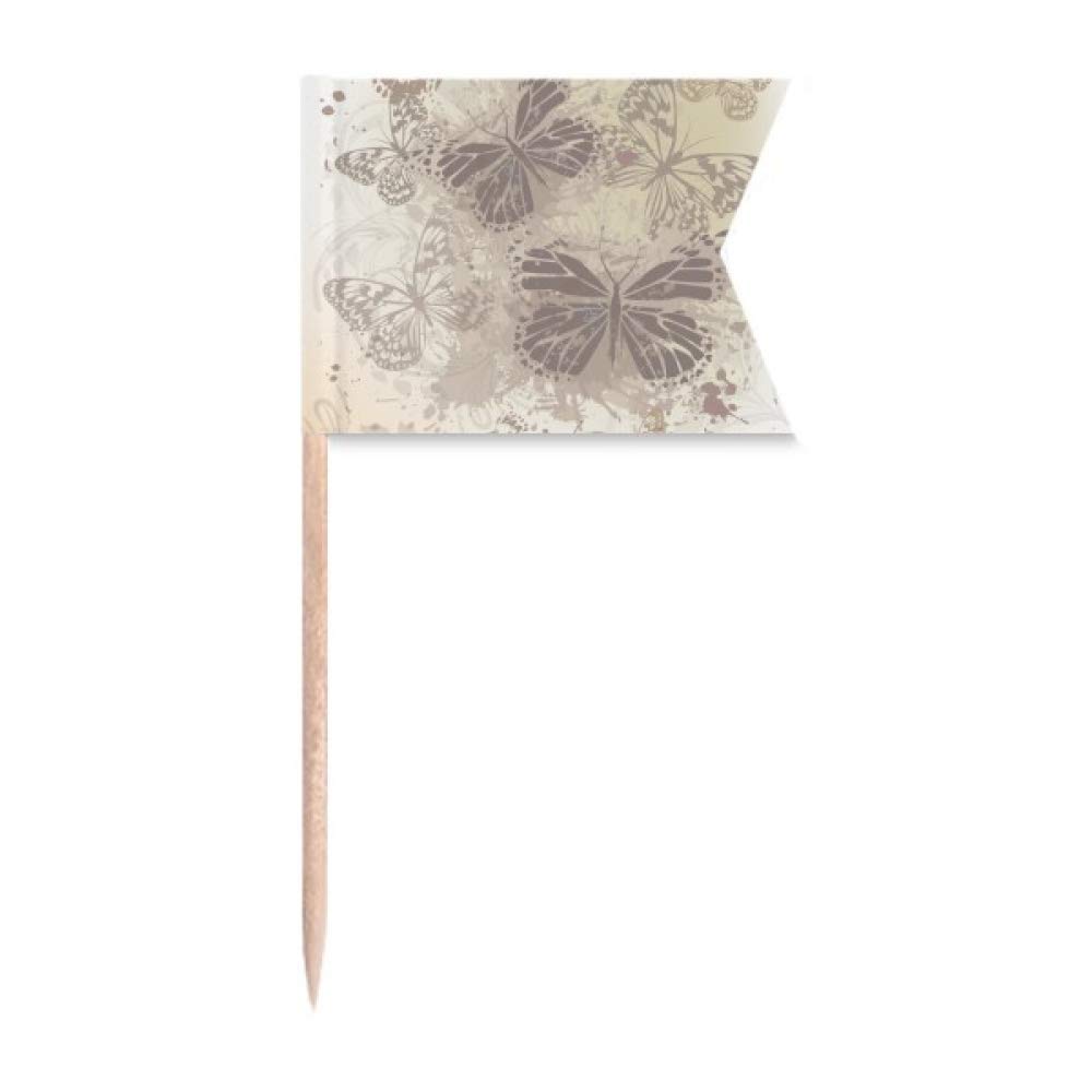 Papillon de papier peint pour gâteau vintage grey décor de fête