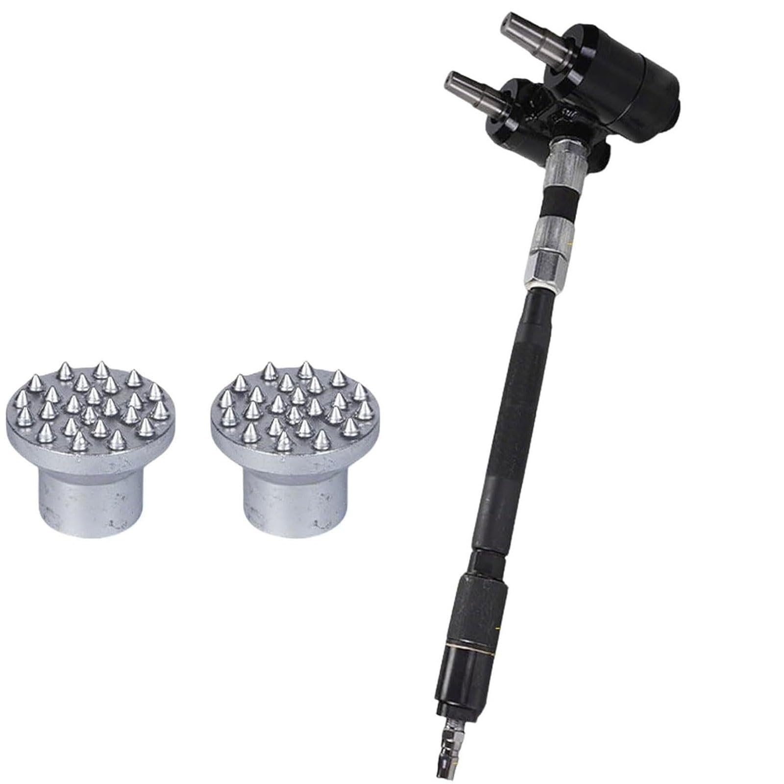 XNXYSMKJ Double Head Pneumatic Bush Hammer,Long Handle Scabbling Hammer w/Shock-Absorbing Design,High Frequency 2×2100bpm,6-8 M2/h Working Efficiency,Multiple (24)