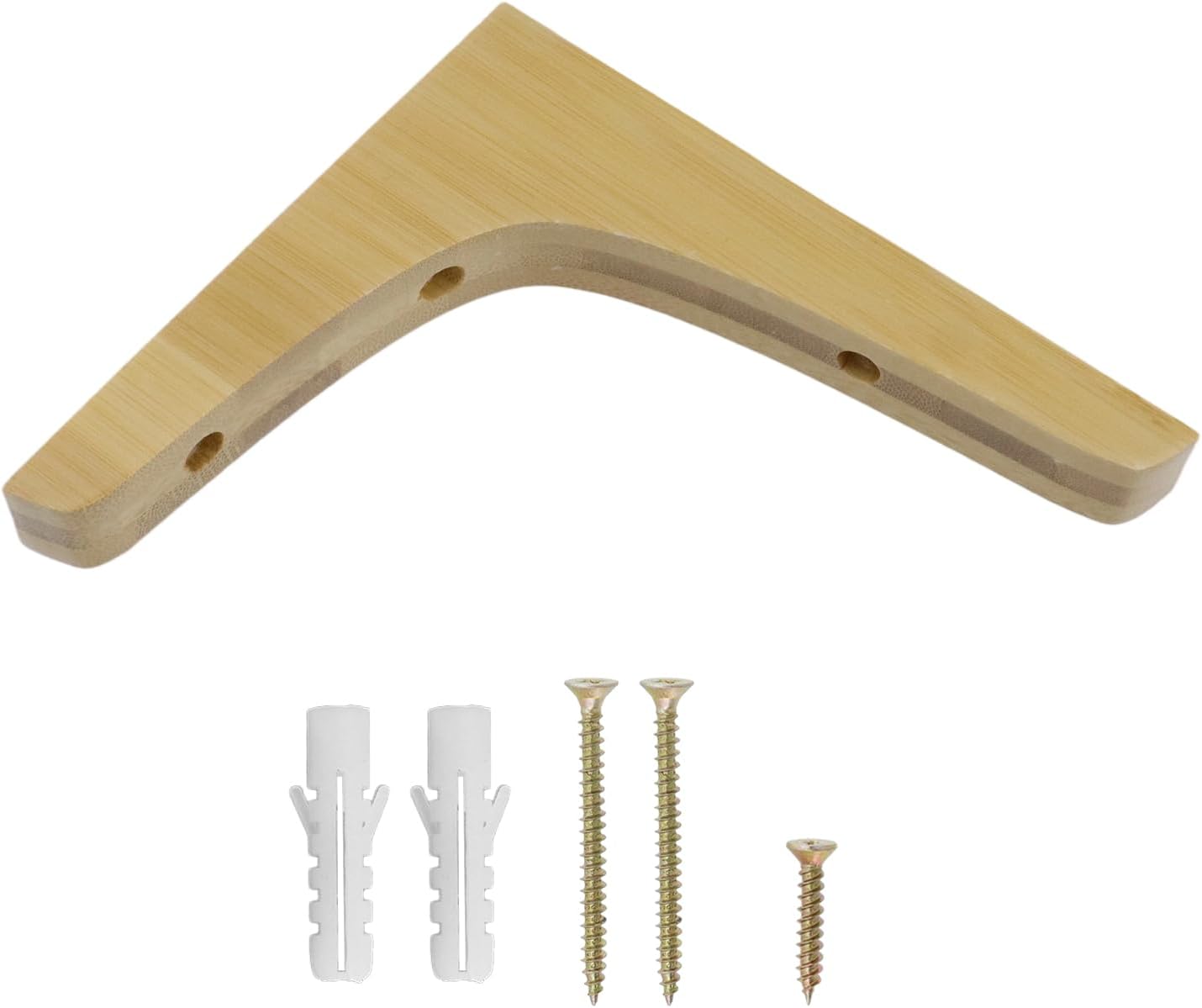 Dnyta 4 Pcs 5.7in Wooden Triangle Brackets with Screws, Wall Mount Wood Shelf Bracket Corbels Decorative for Kitchen Cabinets, Bookshelves, Countertops (5.7"x4.9")