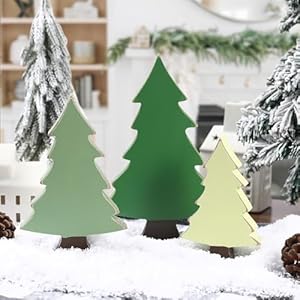 Christmas decorations 3pcs wooden christmas tree sign rustic christmas tree centerpiece for tabletop tiered tray shelf mantel fireplace decor  urban country home decor