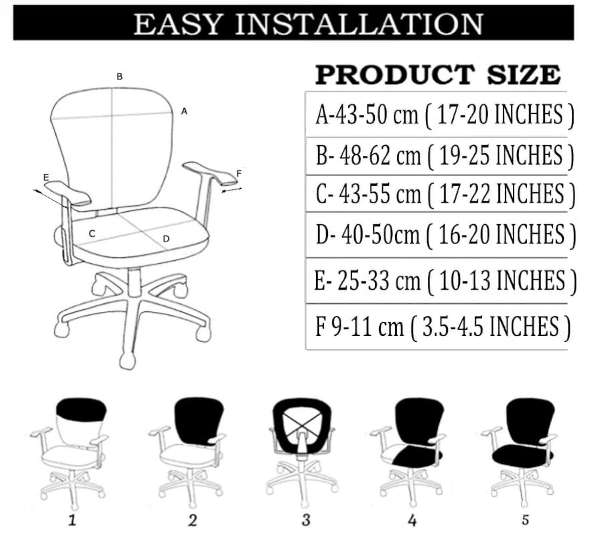 Printed Office Chair Covers with Armrest Cover