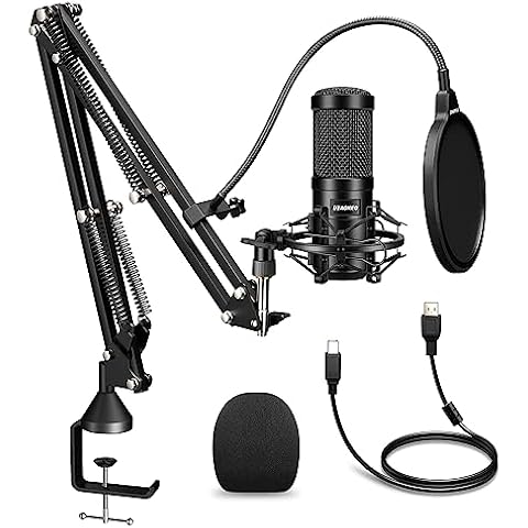 Aokeo USB Condenser Microphone, 192kHZ/24bit Professional PC Streaming Podcast Cardioid Microphone Kit with Boom Arm, Shock Mount, Pop Filter, for Recording, Gaming, YouTube,Meeting, Discord Cover