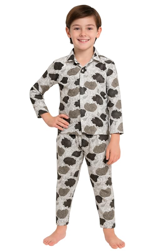 3BROS Kid’s Pure Cotton Full Sleeves Night Suit/Dress for Boys/Girls Full Pajama & Top Sleep Suit Combo Set