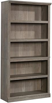 Pemberly Row 5-Shelf Tall Bookcase, Engineered Wood, Mystic Oak Finish, Adjustable Shelves, Modern Storage for Home or Office, 69.76" H x 35.27" W x 13.23" D