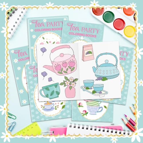 Image of Bulk Tea Party Coloring Books, 96Pcs Tea Time Mini Drawing Booklet for Kids