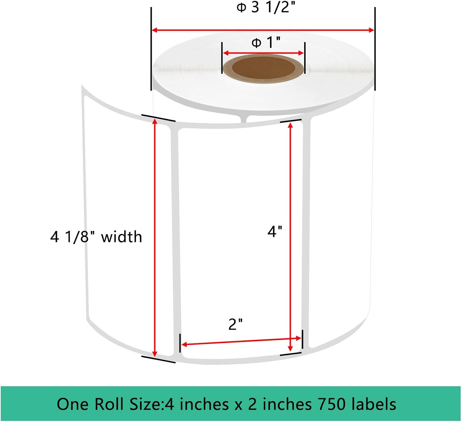 USUPERINK 2 Roll (750 Labels/Roll) 4'' x 2'' Direct Thermal Label Multipurpose Shipping Address Barcodes Labels Compatible for Zebra Rollo Eltron Desktop Label Printers