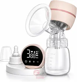 Bomba Tira Leite Elétrica 5 em 1 - Portátil Silenciosa com LED - 9 Níveis de Sucção, Extração Sem Dor, Anti Vazamento, Recarga USB – Amamentação Confortável e Discreta Premium