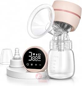 Bomba Tira Leite Elétrica 5 em 1 - Portátil Silenciosa com LED - 9 Níveis de Sucção, Extração Sem Dor, Anti Vazamento, Recarga USB – Amamentação Confortável e Discreta Premium