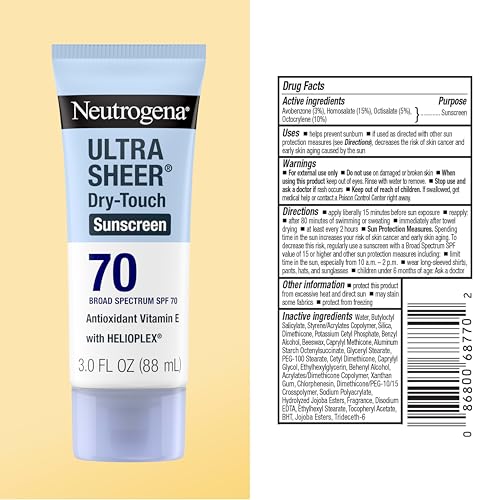 Neutrogena Ultra Sheer Dry Touch Sunscreen Lotion, SPF 70, 3 fl. oz - image 8