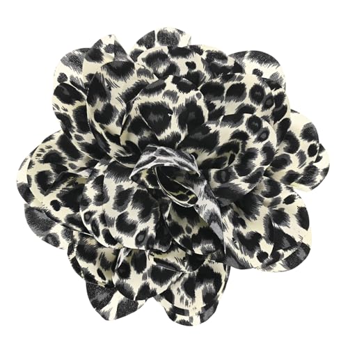 Image of M METERXITY Extra Large Rose Flower Brooches, Lapel Pins Dainty Satin Fabric Big Camellia Oversized Brooch Pin