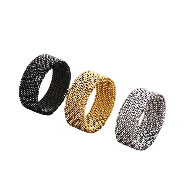 MIAMI Rings for Men Combo Boys Boyfriend gents friends girls Blue gold silver ring for men Black Ring for Boys 3 Stainless Steel Chain finger Rings Stylish Fashion thumb band for mens gifts M409-image-4