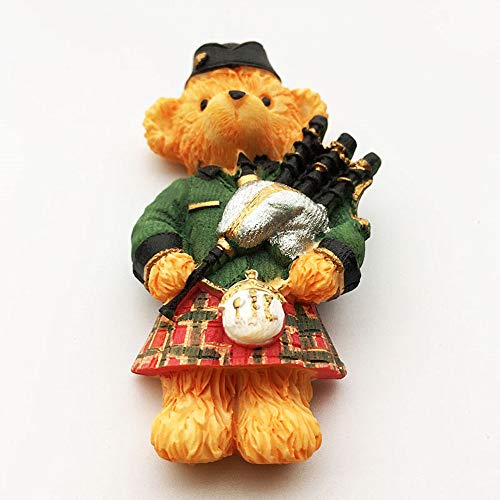 Imán decorativo oso escocés en 3D tamaño 4x7.4 cm miniatura 3