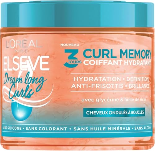 Image of L'Oreal Paris Elvive Dream Lengths Curls Moisturising Styling Gel 400ml for Curly Hair Long Lasting Curl Definition Frizz Control Hydration Soft Bouncy Curls for Dry and Wavy Hair