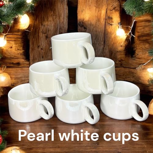 Image of DMRD MART-Porcelain Tea Set with Kettle |Tea Cup Set 7Pc | Aesthetic and Classic Cups Set | Premium Crockery for Home & Gifting with Golden Color Geometric Pattern Design. (Pearl White)