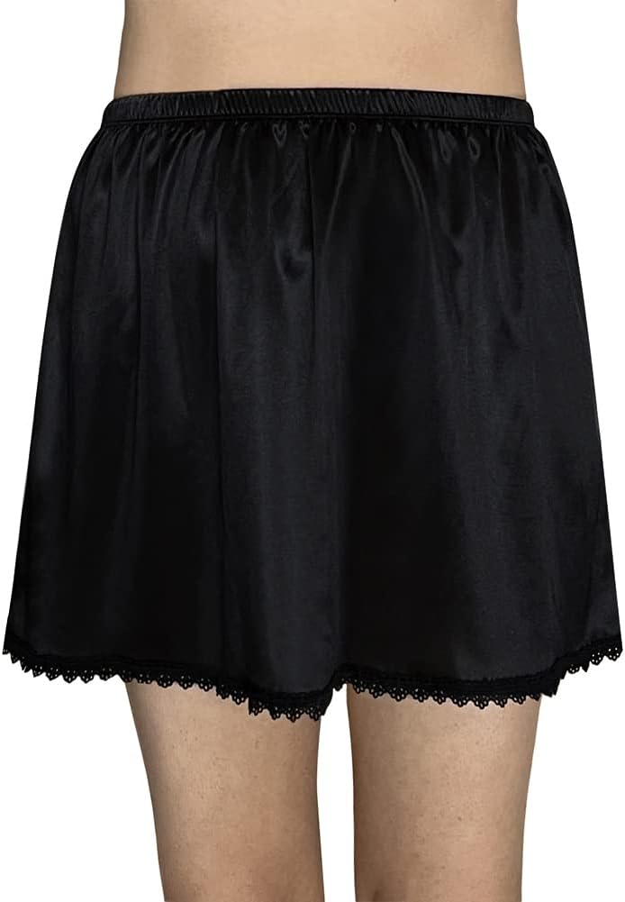 Women's Half Slips for Under Dresses Anti-static Elastic Waist Lace Plus Size Long Underskirt