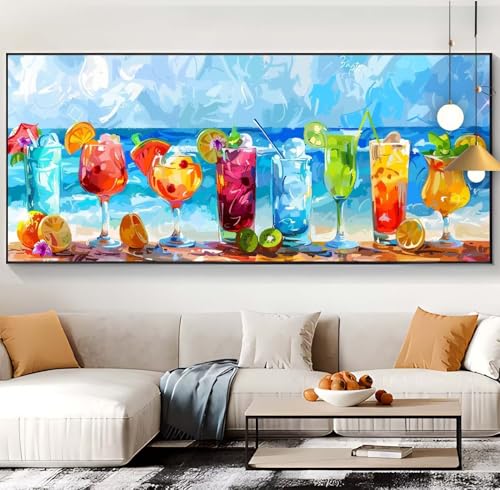 Broderie Diamant Complet Plage grand format 60x130cm pour décoration maison
