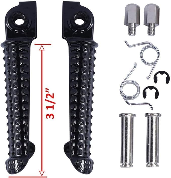 Miniatura 7 de Estriberas delanteras para Yamaha YZF R1 1998-2023, R1S R1M 2015-2023, R6 1999-2020, R6S 2003-2009 (delantero-negro)