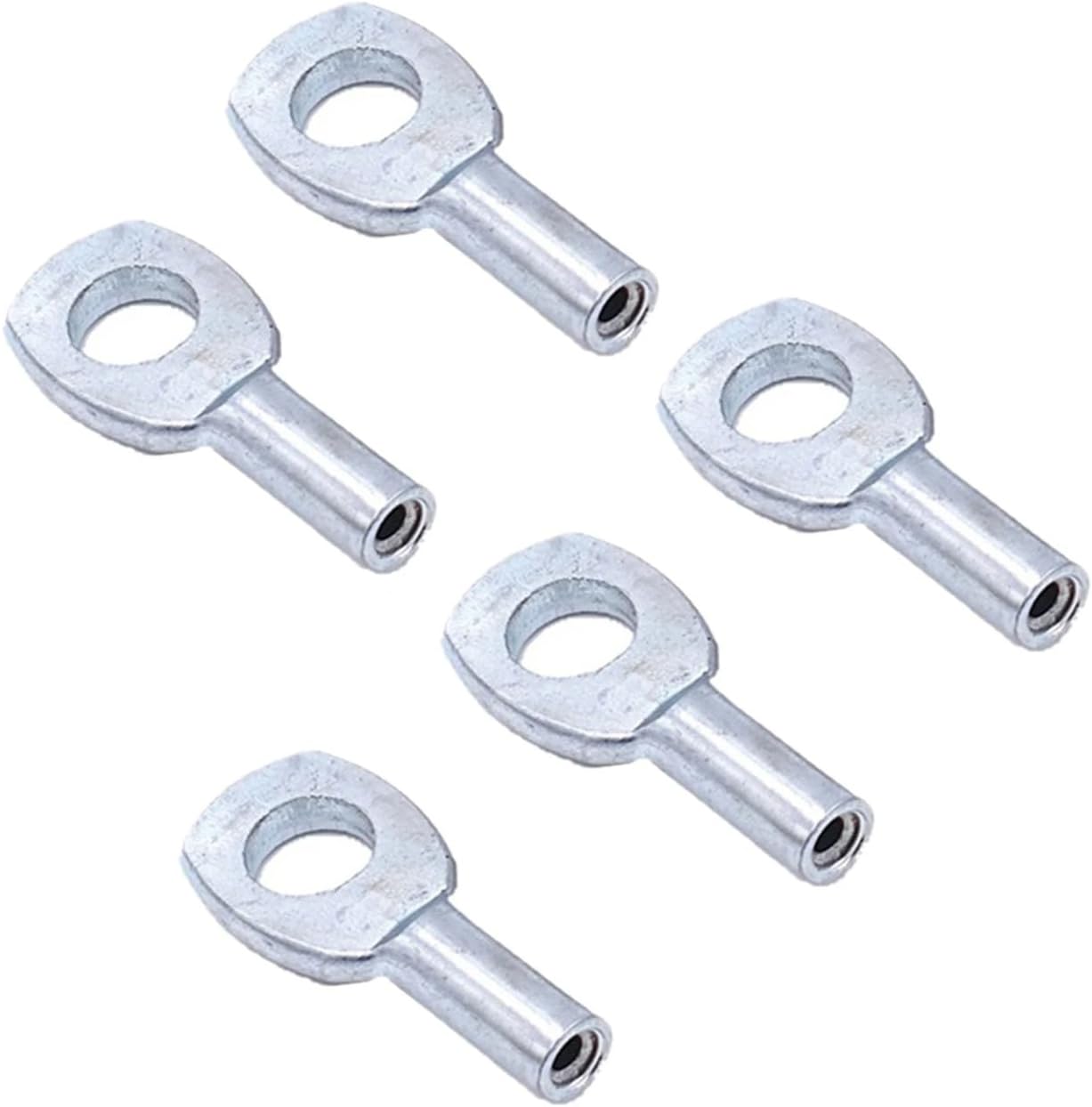 5 Pack Wire Rope Eyelets Replacement End Terminal 1/8'' Hole Connector Joint Lugs Stopper for 5mm Coated Security Steel Cord Gym Pulley Cable Weight Lifting Machine Fitness Equipment