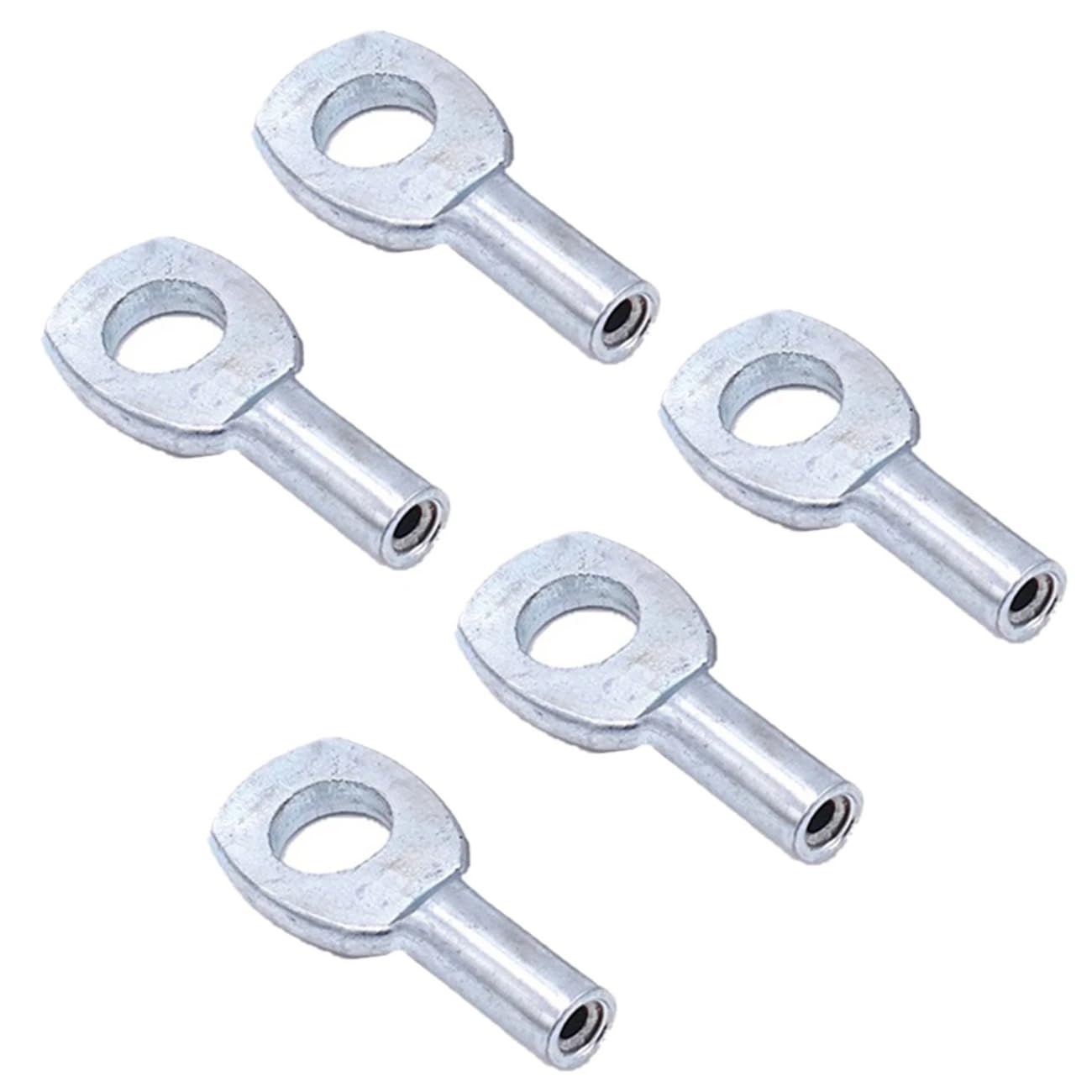 SquEqu 5 Pack Wire Rope Eyelets Replacement End Terminal 1/8'' Hole Connector Joint Lugs Stopper for 5mm Coated Security Steel Cord Gym Pulley Cable Weight Lifting Machine Fitness Equipment