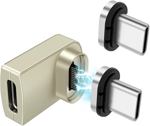 SHEEAST Adaptador magnético USB C de 40 Gbps de ángulo recto USB C adaptador magnético -2 puntas con USB4 8K 60Hz 140w carga rápida para MacBook Pro