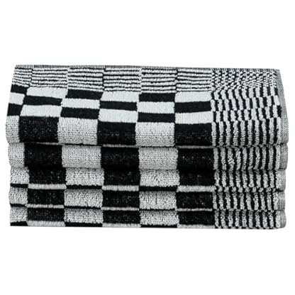 LLEZKBR Home & Garden, Bettwäsche und Bettwäsche, Handtücher, 50-teiliges Handtuch-Set, schwarz und weiß, Baumwolle – Bild 7