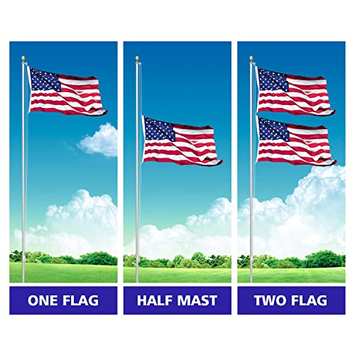 Panta GN-16FTS-5.22 Flag Poles For Outside House, 16Ft Sectional Flag Pole Kit, Extra Thick Heavy Duty Aluminum Flagpole, Outdoor Inground Flag Poles thumb #2