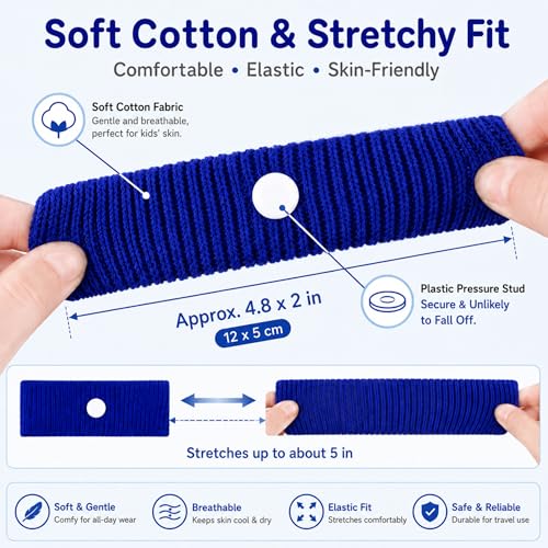 Image of Tondiamo 4 Pairs Motion Sickness Bracelets for Kids Adults, Nausea Bands Travel Wristbands for Car, Plane, Cruise, Morning Sickness(Heart & Star)