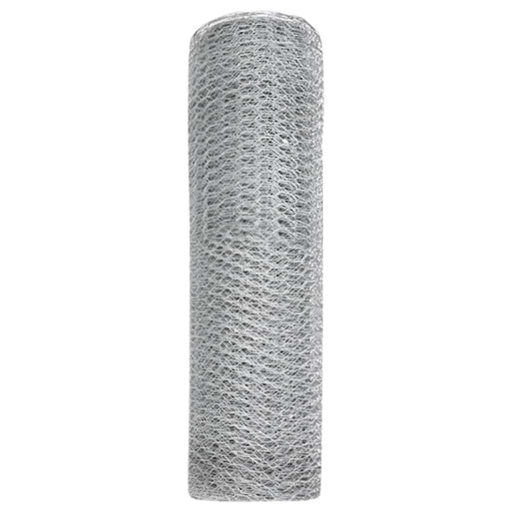 Genérico Cerca Hexagonal Plateado 0,8 x 50 m Acero galvanizado,Bricolaje,Vallas de jardín,Paneles de Vallas,Plata,42005713