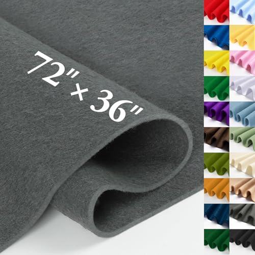 MITINU Dark Gray Fabric Sheet 72 X 36 1.4mm Thick Large Soft Durable Flexible Craft Felt by The Yard Nonwoven Fabric for DIY Sewing Arts and Crafts Decoration Projects