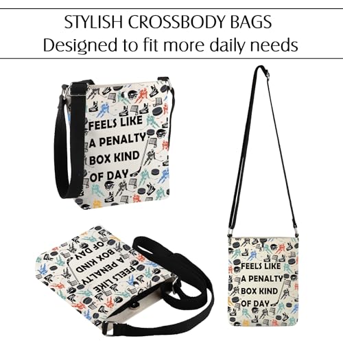 Ice Hockey Player Gift Feels Like a Penalty Box Kind of Day Crossbody Bag Sport Lover Gift4