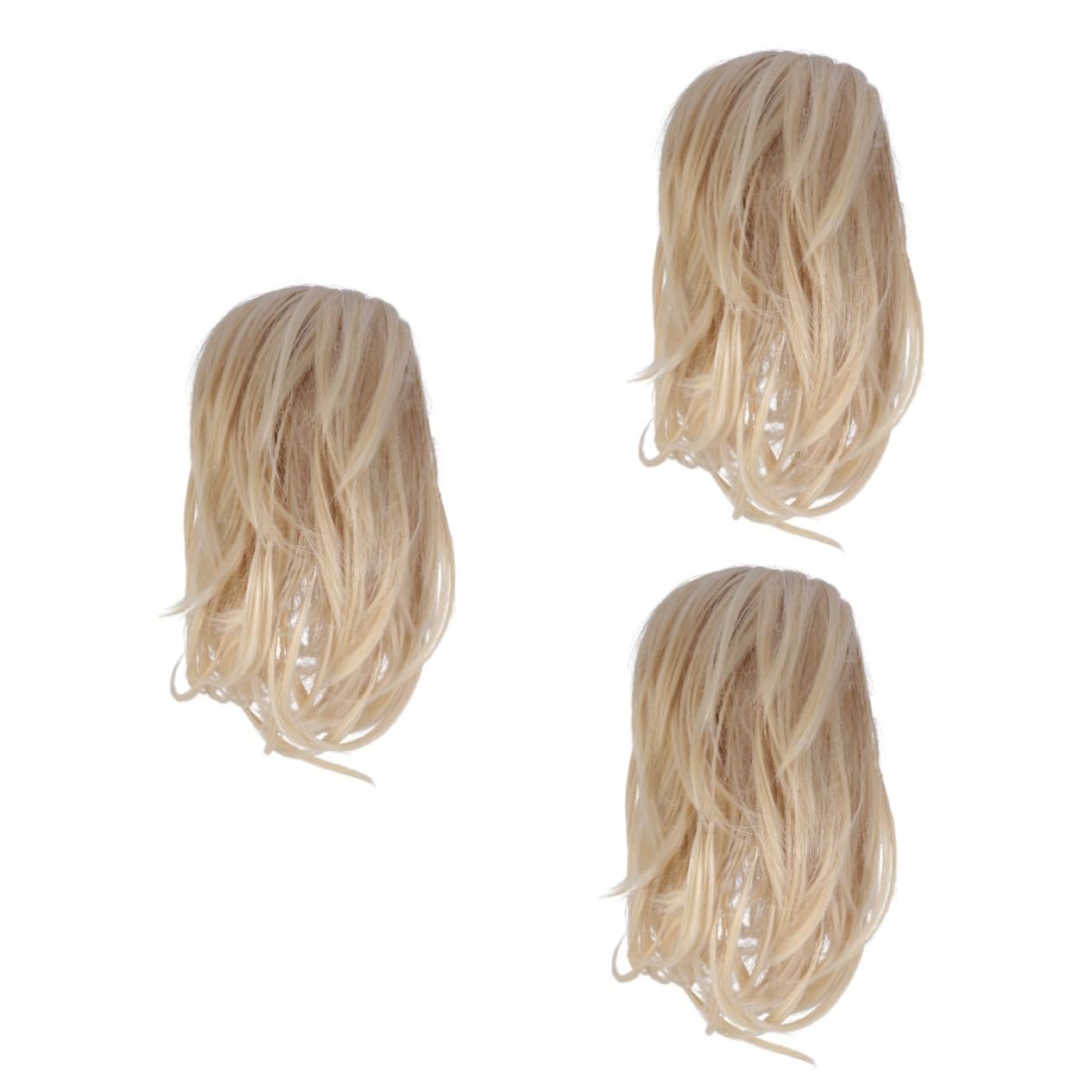 Tresse irrégulière et extension de queue de cheval bouclée jaune pour ponytail - 8