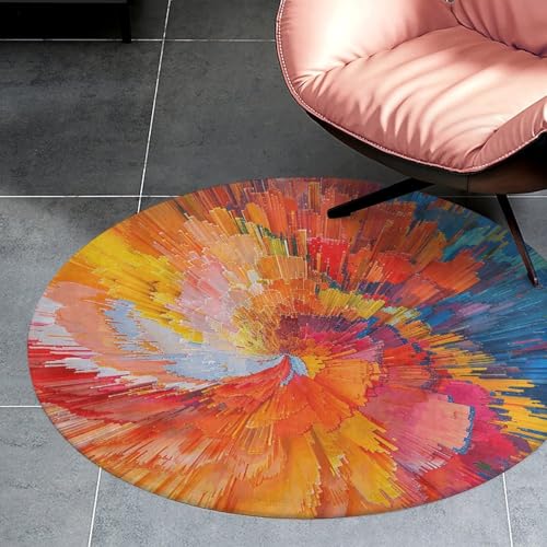 Tapis rond 80 cm coloré pour une chambre cocooning et un salon moderne