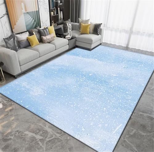 Tapis de salon durable et confortable bleu au style minimaliste - 2