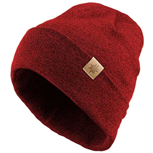 Bavarian Caps Edelweiß-Haum Mütze, rot-meliert, ONE Size