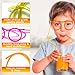 5Pcs Silly Straws Glasses - Set of 5 Plastic Straw Glasses, Easy to Use and Clean, Food-Safe Material and Adjustable Length, Reusable Straw for Birthdays, Celebrations and Parties & Events